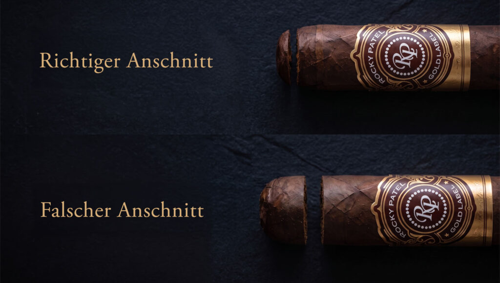 Richtiger und falscher Anschnitt