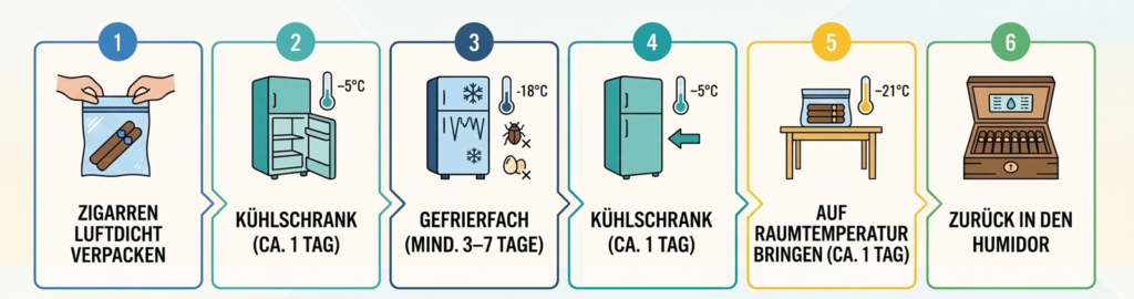 Zigarren frosten, Tabakk&auml;fer vermeiden